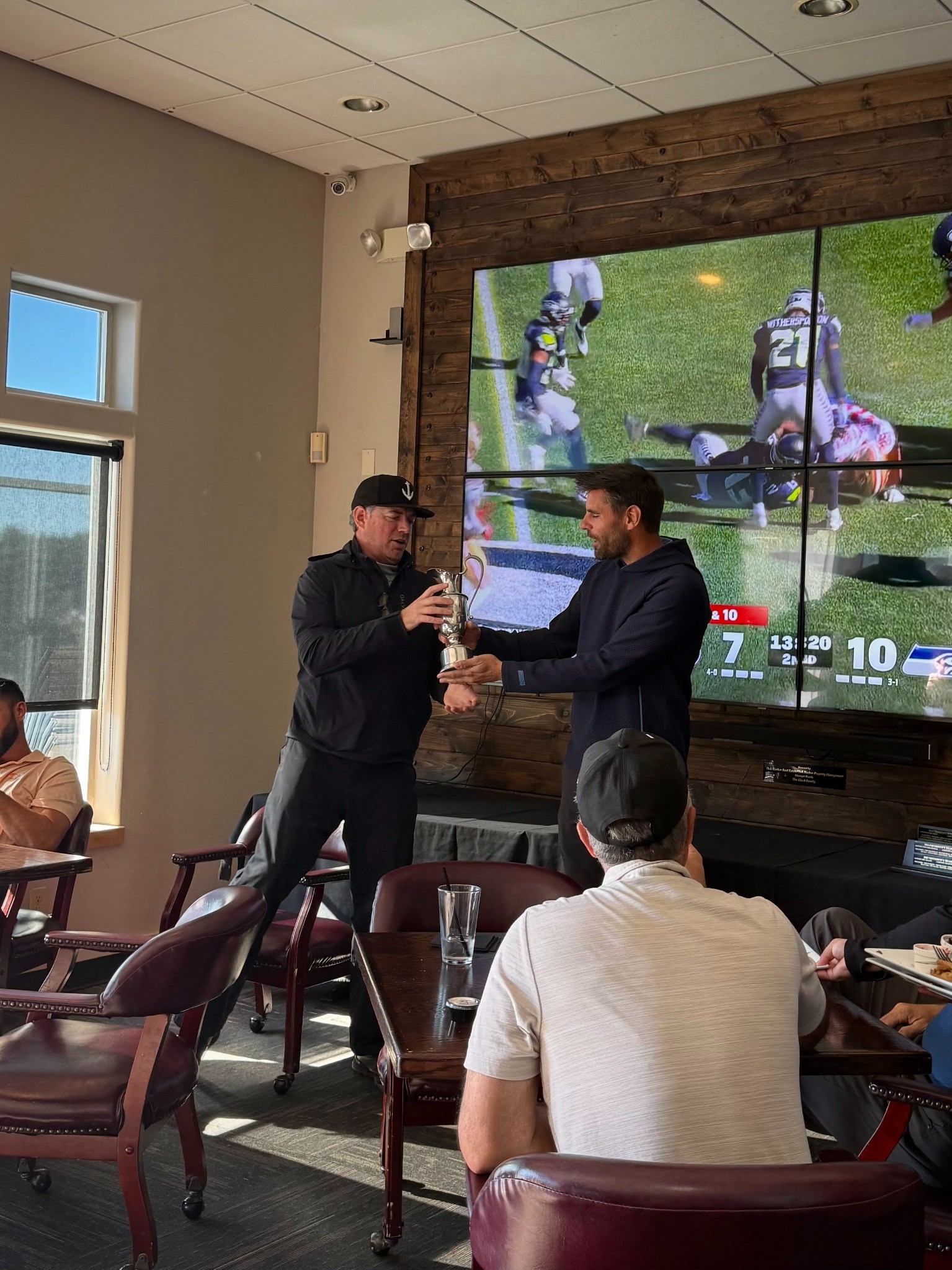 The President’s Cup trophy presentation in the clubhouse